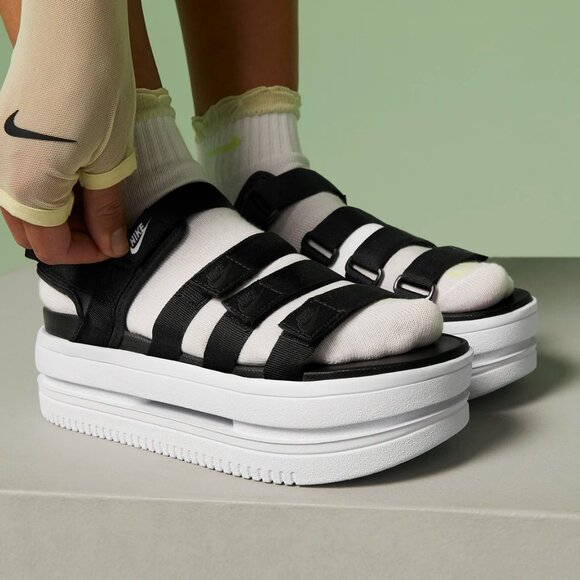 Nike Women’s Icon Classic Sandals Shoes Black White DH0224-001, Size 9 (New) - Picture 13 of 14